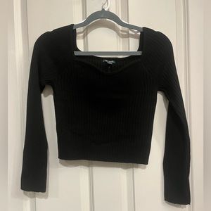 WILD FABLE black long sleeve ribbed sweater top